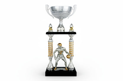 Trofeo Gran Formato Bicolor con Columnas Helicoidales y Base Negra-Trofeos Robles