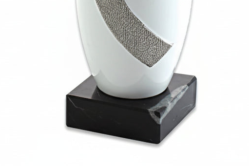 Trofeo Jarrón Cerámica Blanco-detalle base