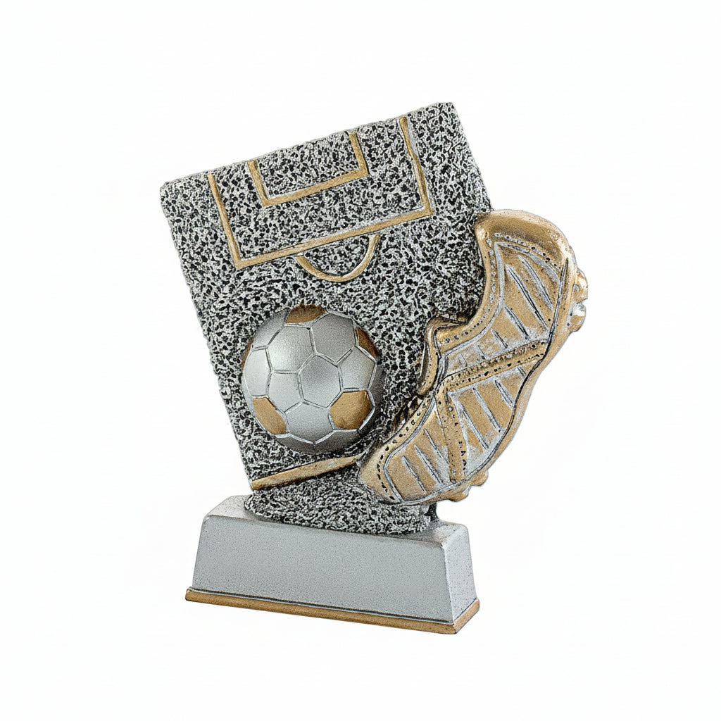 Trofeo Portería con Balón y Bota en Plata y Oro-Trofeos Robles