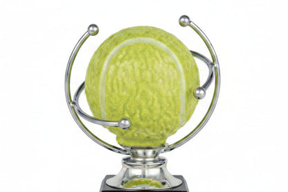 Trofeo Tenis Pelota Orbital con Aros Plateados-detalle