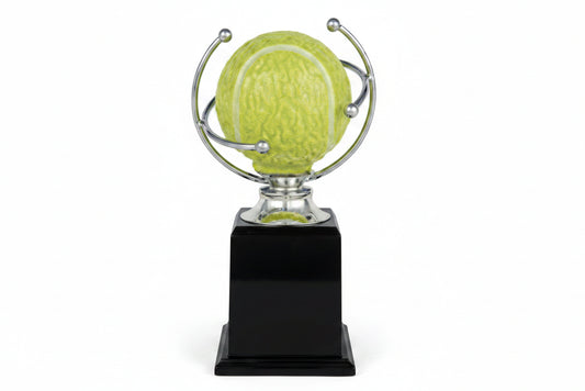 Trofeo Tenis Pelota Orbital con Aros Plateados-Trofeos Robles