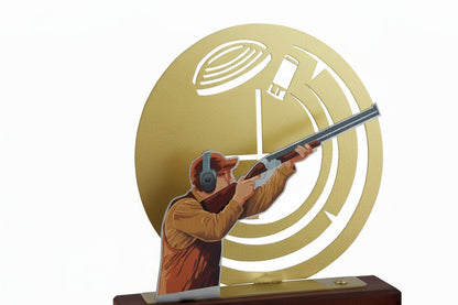 Trofeo Tiro al Plato Metal-detalle