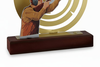 Trofeo Tiro al Plato Metal-detalle base