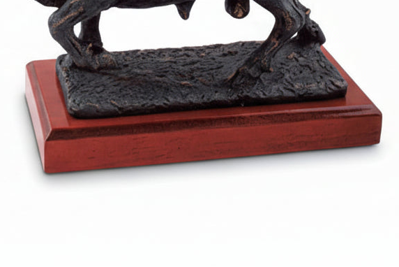 Trofeo Toro en Resina Bronce-detalle base