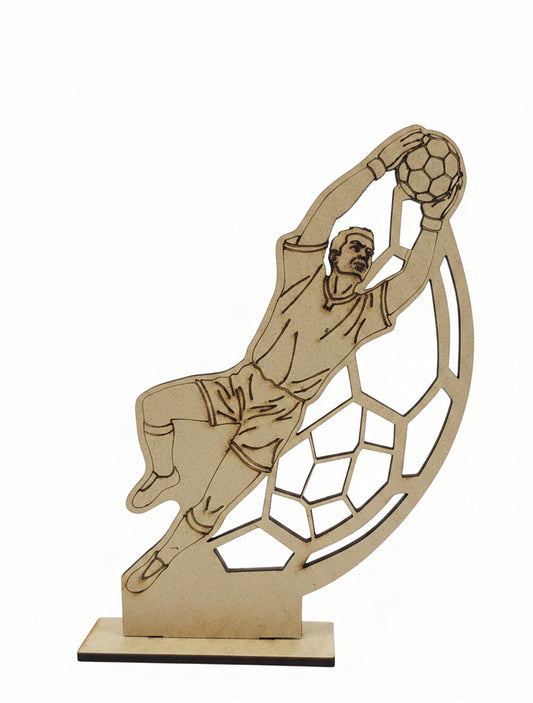 Trofeo de Madera Portero de Fútbol Grabado-Trofeos Robles