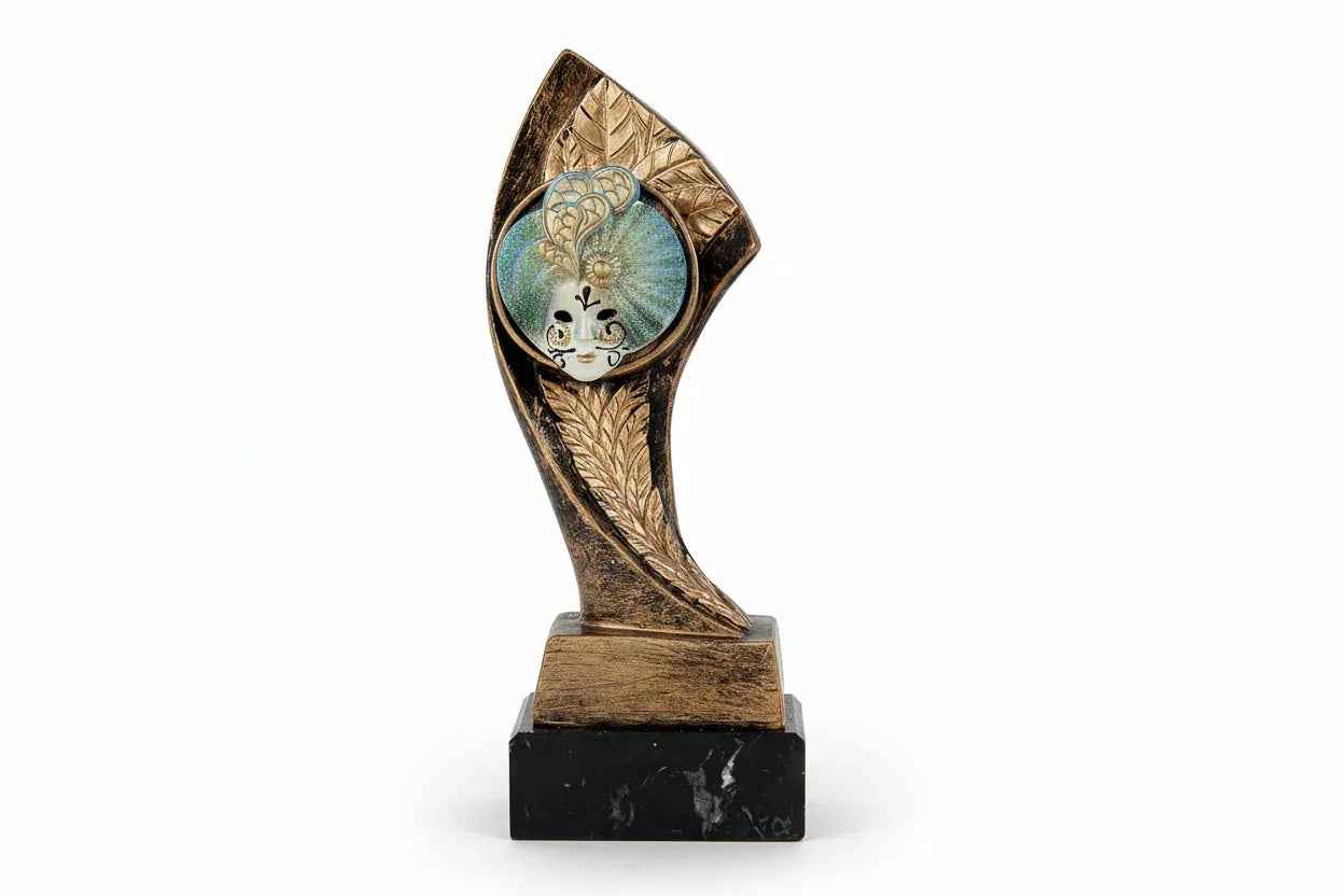 Trofeo Carnaval Máscara Veneciana con Reloj