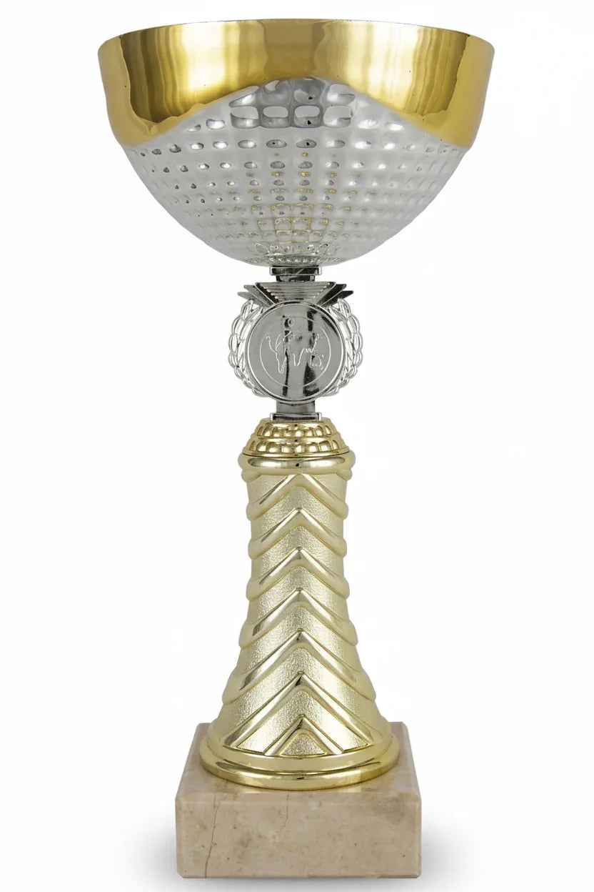 Copa Bicolor Dorada y Plateada Diseño Chevron