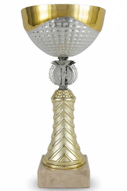 Copa Bicolor Dorada y Plateada Diseño Chevron