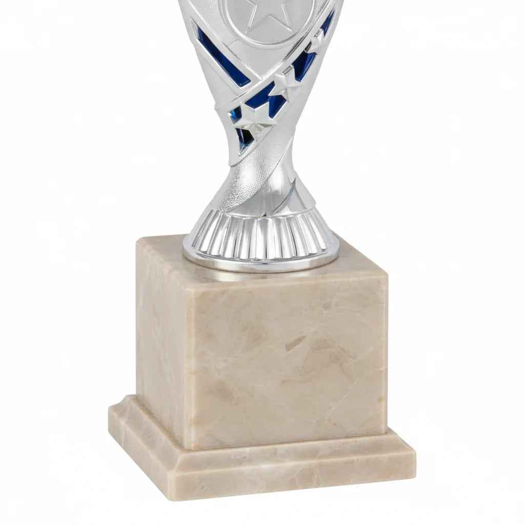 Trofeo Copa Diamante Plateada con Interior Azul - Participación