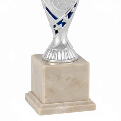 Trofeo Copa Diamante Plateada con Interior Azul - Participación