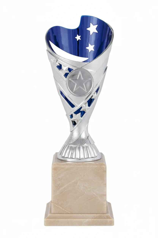 Trofeo Copa Diamante Plateada con Interior Azul - Participación