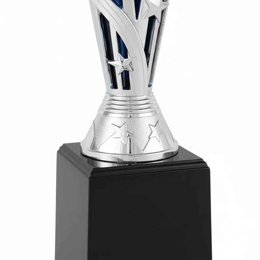 Trofeo Copa Estrella Plateada con Detalles Azules - Participación