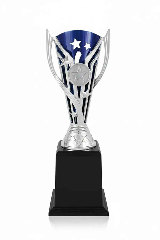 Trofeo Copa Estrella Plateada con Detalles Azules - Participación