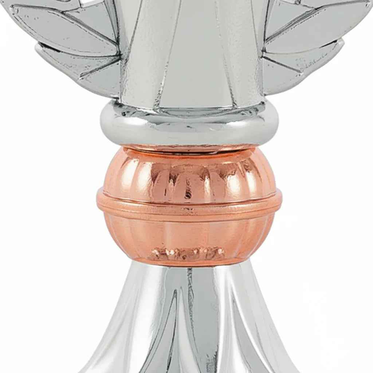 Copa de Participación Plateado con Detalles Cobre y Base de Mármol