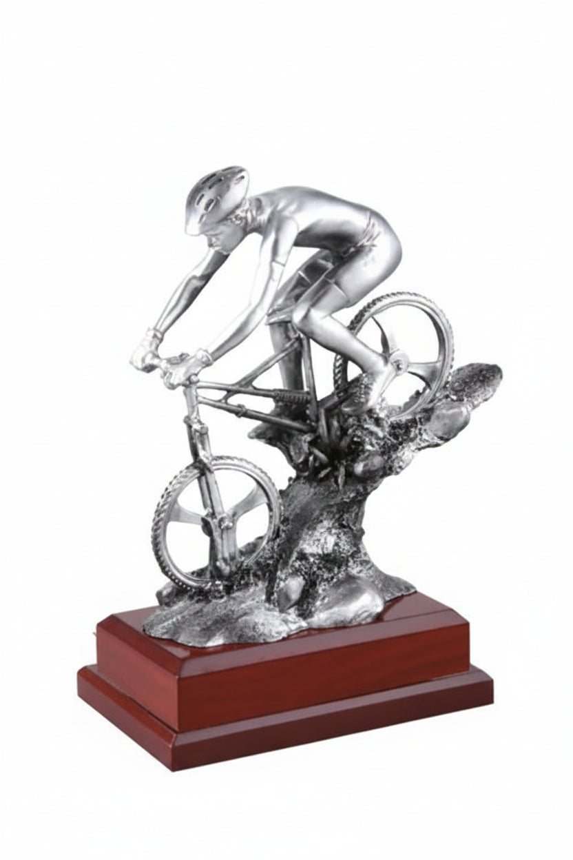 Trofeo Ciclismo Mountain Bike Ciclista Plateado