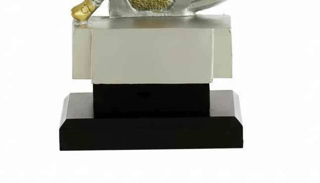 Trofeo Fútbol Portero Plateado Dorado Negro