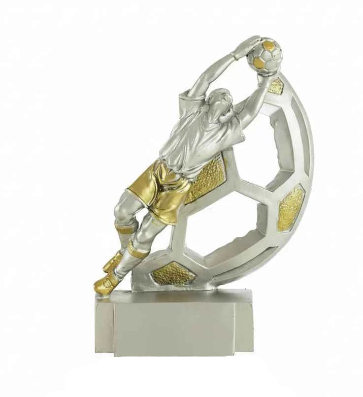 Trofeo Fútbol Portero Plateado Dorado Negro-2