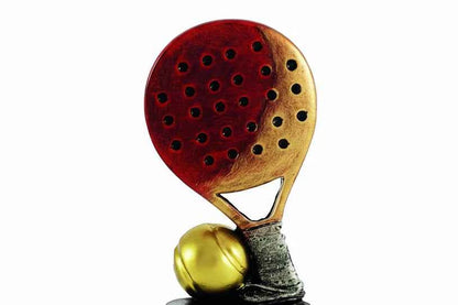 Trofeo Padel Pala Roja y Dorada con Pelota