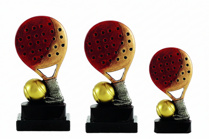 Trofeo Padel Pala Roja y Dorada con Pelota