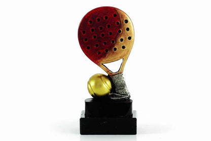 Trofeo Padel Pala Roja y Dorada con Pelota