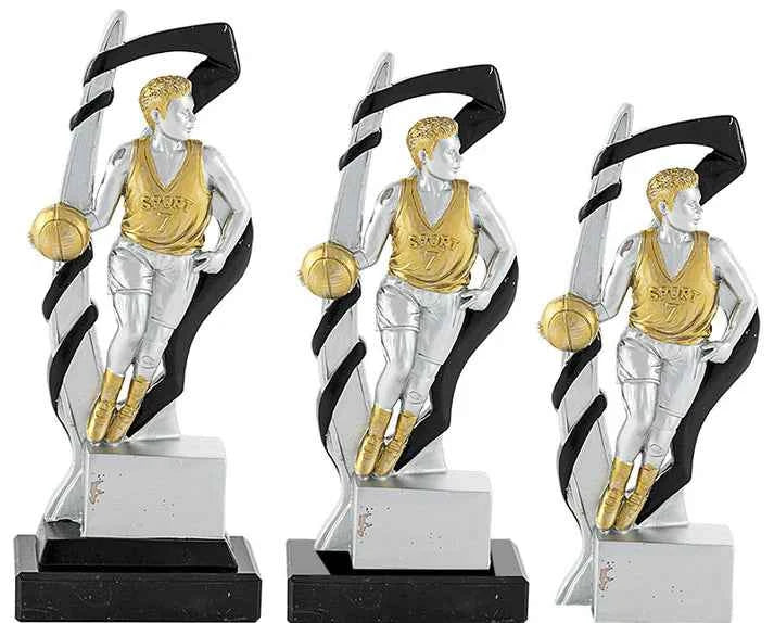 Trofeo Baloncesto Jugador Plateado Dorado