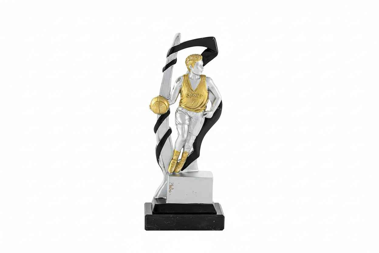 Trofeo Baloncesto Jugador Plateado Dorado