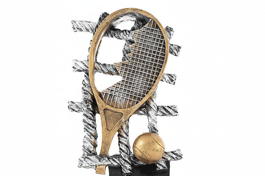 trofeo tenis raqueta pelota-detalle